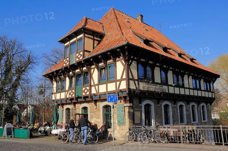 Restaurant Schlossmühle, Burgsteinfurt, Steinfurt, Münsterland, North Rhine-Westphalia, Germany, Europe