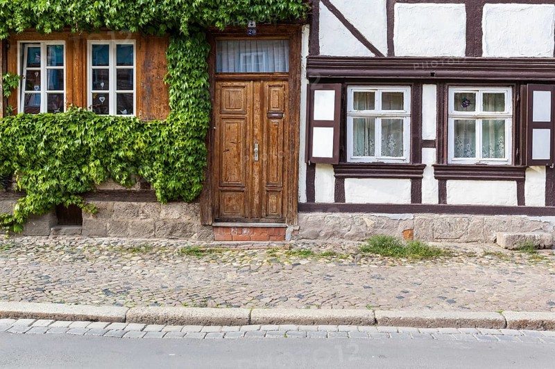 Historical old town of Quedlinburg half-timbered houses