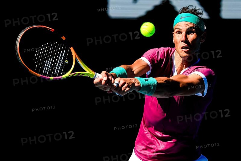 MELBOURNE, AUSTRALIA, JANUARY 25: Rafael Nadal of Spain beats Denis Shapovalov of Canada on day 9 of the 2022 Australian Open at Melbourne Park on January 25, 2022 in Melbourne, Australia, Oceania
