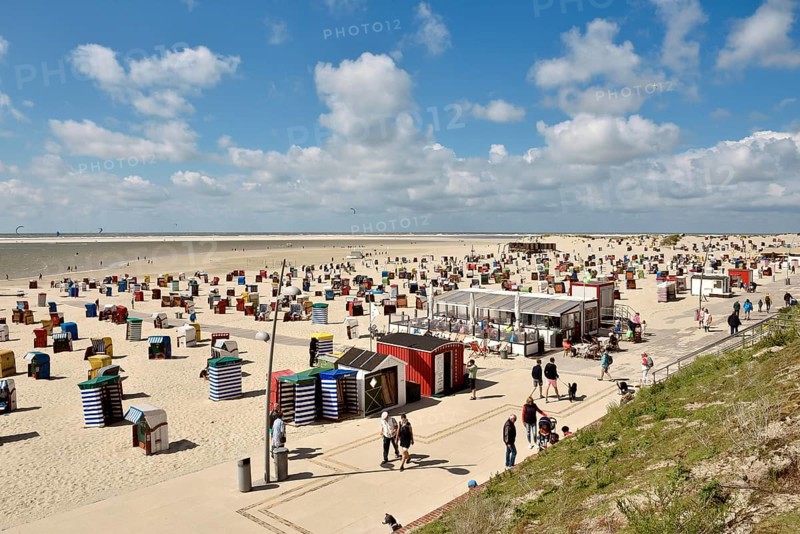 Lower Wandelbahn with beach, Borkum, East Frisian Island, East Frisia, Lower Saxony, Germany, Europe