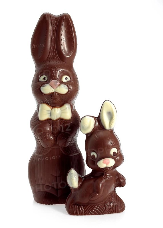 Chocolate for Easter against White Background