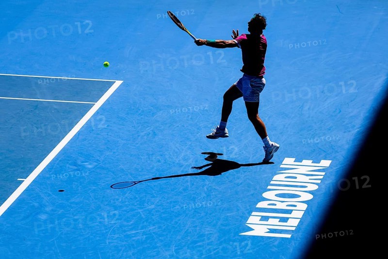 MELBOURNE, AUSTRALIA, JANUARY 25: Rafael Nadal of Spain beats Denis Shapovalov of Canada on day 9 of the 2022 Australian Open at Melbourne Park on January 25, 2022 in Melbourne, Australia, Oceania