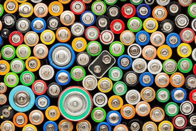 Top view battery pollution waste. Beautiful photo