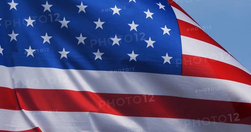 American Flag Waving in the Wind, Normandy
