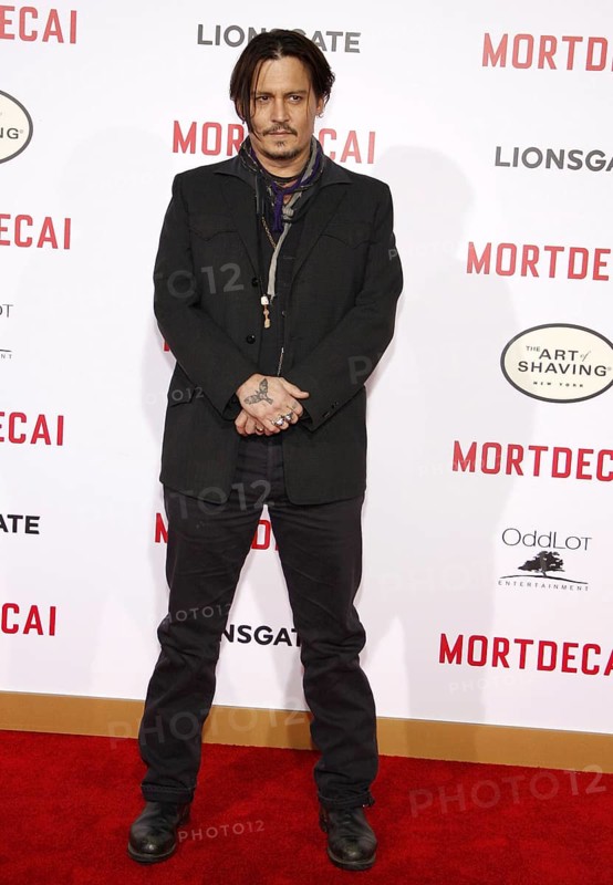 Johnny Depp at the Los Angeles premiere of 'Mortdecai' held at the TCL Chinese Theater in Hollywood on January 21, 2015. Credit: Lumeimages.com
