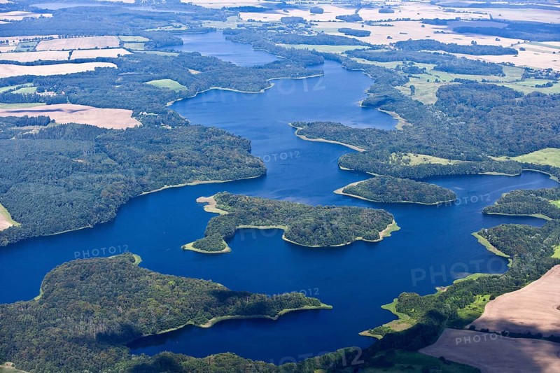 Bernstorfer Binnensee, Großer Werder Island, Niendorfer Binnensee, Dutzower See, Schaalsee nature Park, Schleswig-Holstein, Mecklenburg-Western Pomerania, Germany, Europe