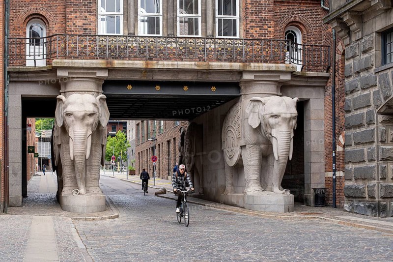Copenhagen, Denmark, June 09, 2022: The famous elephant gate at the old Carlsberg brewery, Europe