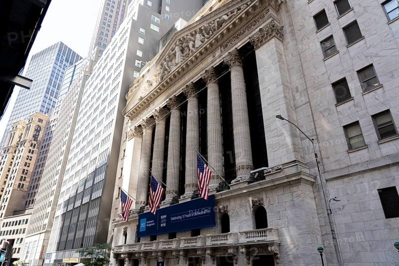 New York, United States of America, September 19, 2019: Facade of the Stock Exchange buidling on Wall Street