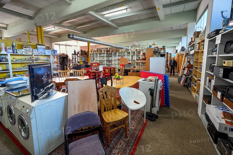 Junk shop, salesroom for second-hand things, Allgäu, Bavaria, Germany, Europe