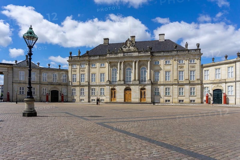 Copenhagen, Denmark - 13 June, 2021: view of Christian VII Palace on the Amalienborg Castle Square in Copenhagen