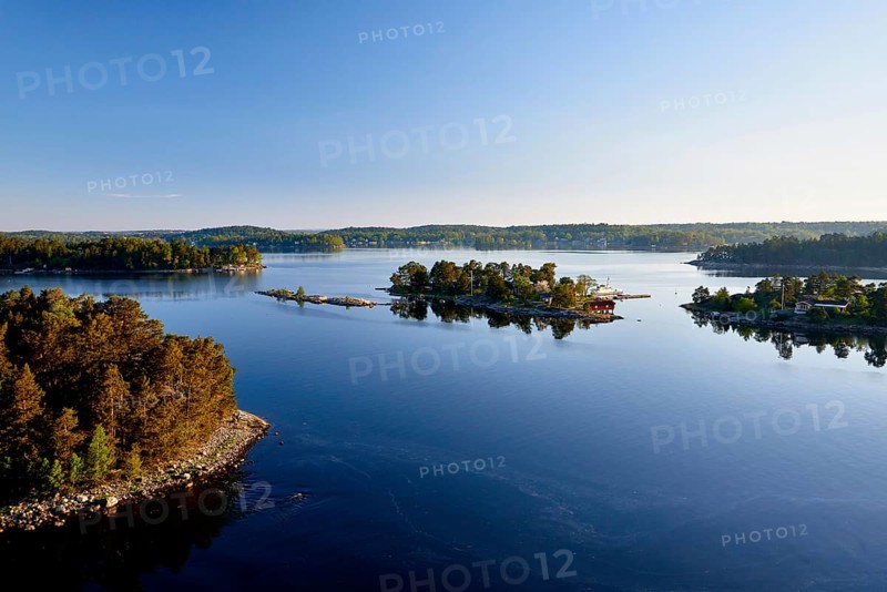 Aerial view on scandinavian skerry coast