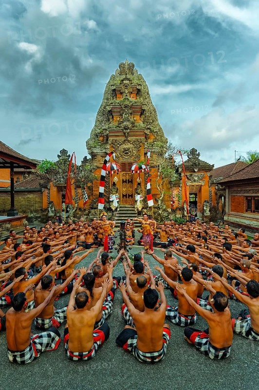 Balinese Kecak dance performance, Ubud, Bali, Indonesia, Asia