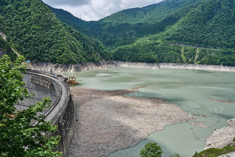 Enguri Dam, Inguri Dam, Enguri River Dam, Earth's Highest Arch Dam, High Caucasus, Svanetia, Georgia, Asia