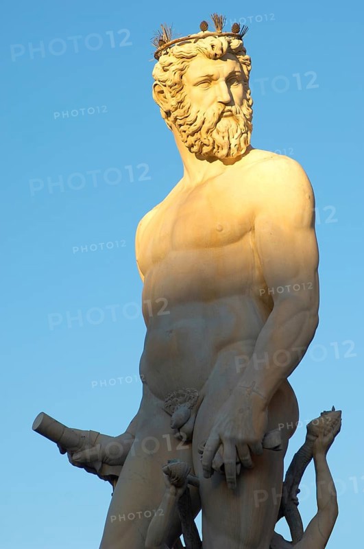 Fountain & Statue of Neptune, Plazza Della Signora, Florence Italy, Florence, Tuscany, Italy, Europe