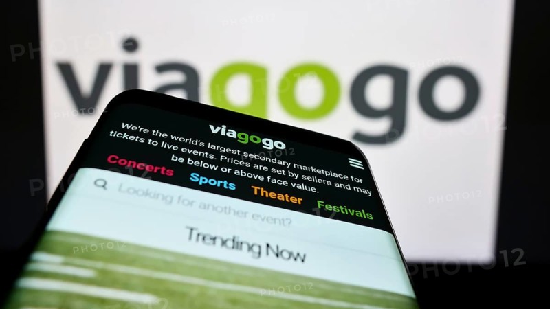 Stuttgart, Germany, 01-14-2023: Smartphone with website of US ticket exchange platform company Viagogo on screen in front of business logo. Focus on top-left of phone display, Europe
