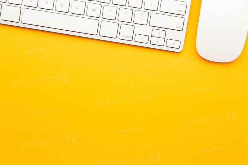 Top view desk concept with keyboard