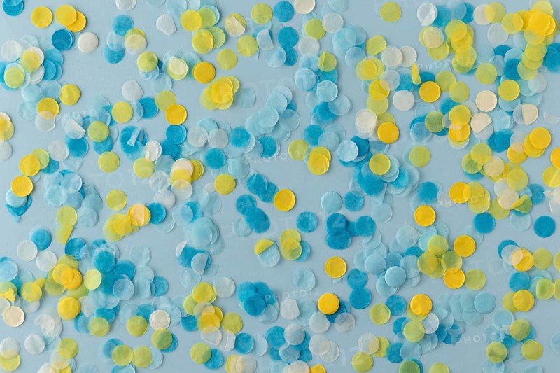 Blue yellow confetti