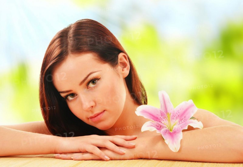 Beautiful young woman during spa treatment