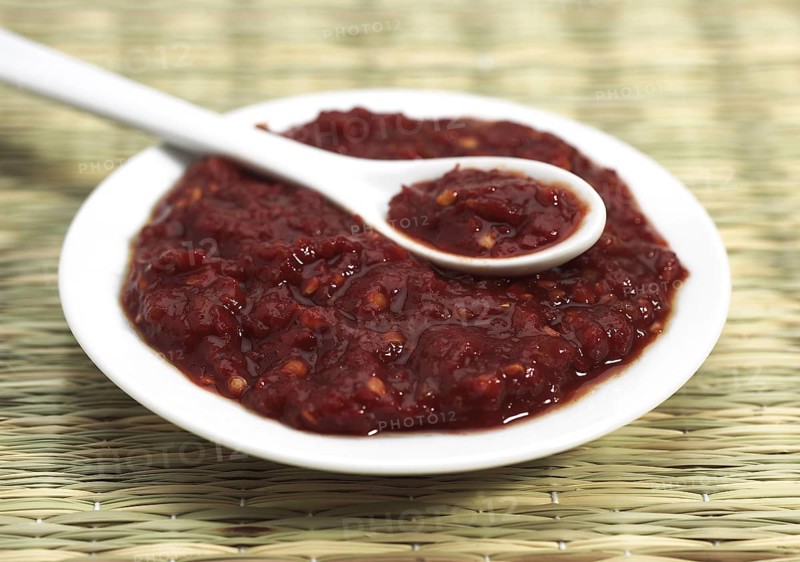 Harissa, chili sauce made from chili pepper, spice from North Africa