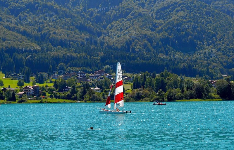 Austria, Fuschl am See, Fuschl, lake, paddle boat, lido, Europe