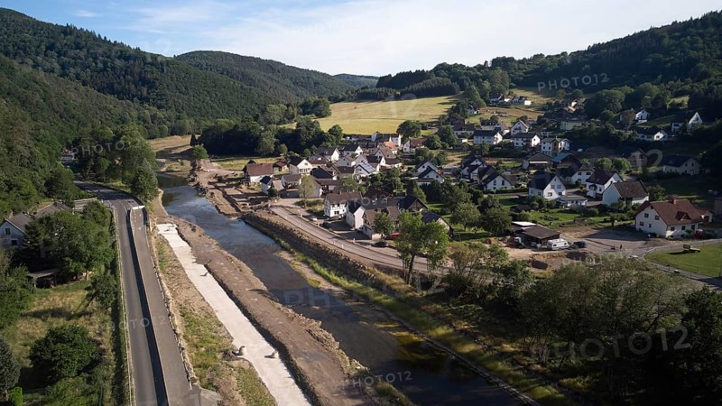 Reconstruction after the flood disaster in the Ahr valley near Hönningen, Rhineland-Palatinate, Germany, Europe