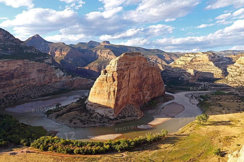 Steamboat Rock, Green River, Echo Park, Dinosaur National Park, CO, USA, North America