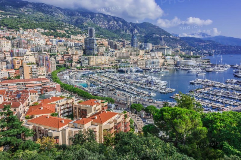 View of the city of Monaco. French Riviera