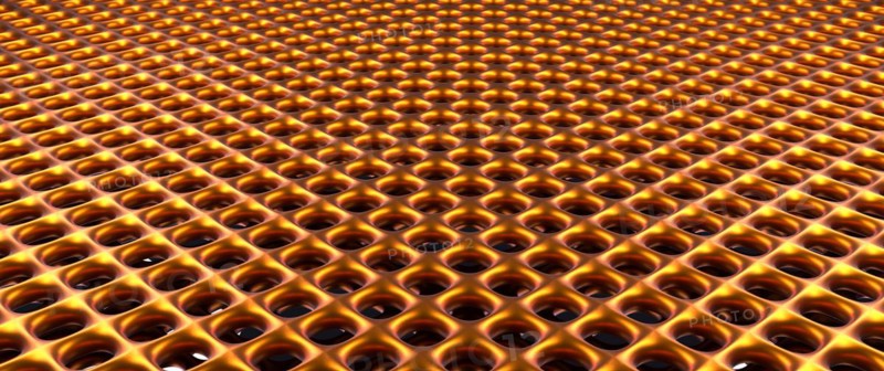 Shiny golden metal grid pattern using as modern background, 3d rendering