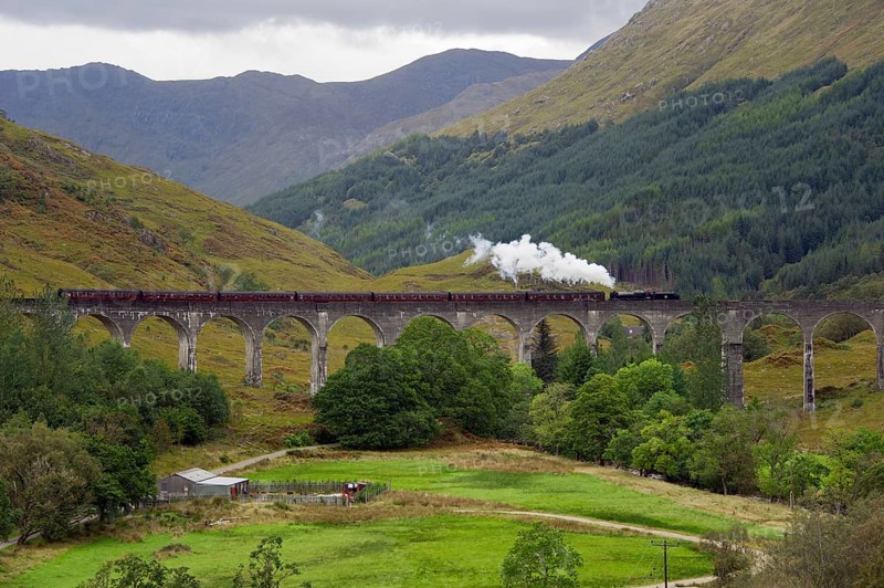 Steam Railway, Railway Viaduct, Glenfinnan, Highland, Scotland, Museum Train, The Jacobite, Harry Potter, Glenfinnan Viaduct