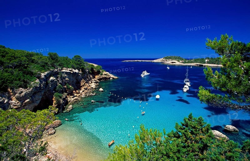 Bay near Portinatx, Ibiza, Balearic Islands, Spain, Europe