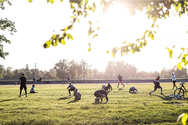 Park, Meadow, Sport, Sunshine, People, Düsseldorf, Fitness, Spring, Training, Health