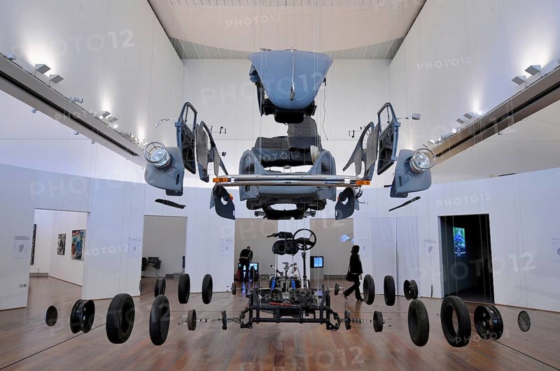 Car, Tinguelymuseum, Volkswagen, VW Beetle, Cosmic Thing by Damian Ortega, Museum Jean Tinguely, Basel, Switzerland, Europe