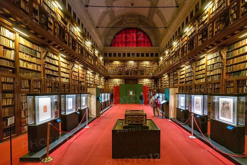 Milan Italy. Biblioteca Ambrosiana. Ambrosian Library inside Pinacoteca Ambrosiana