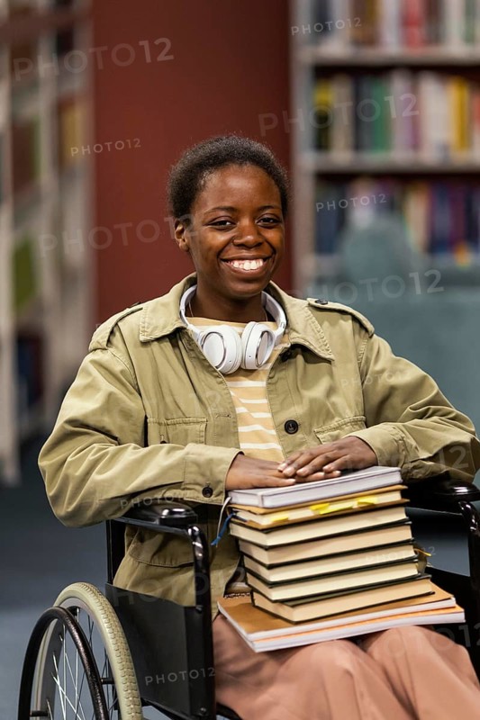 Portrait student wheelchair library