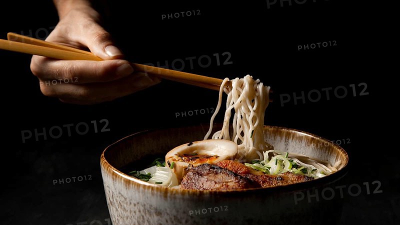Front view delicious ramen with copy space. Beautiful photo