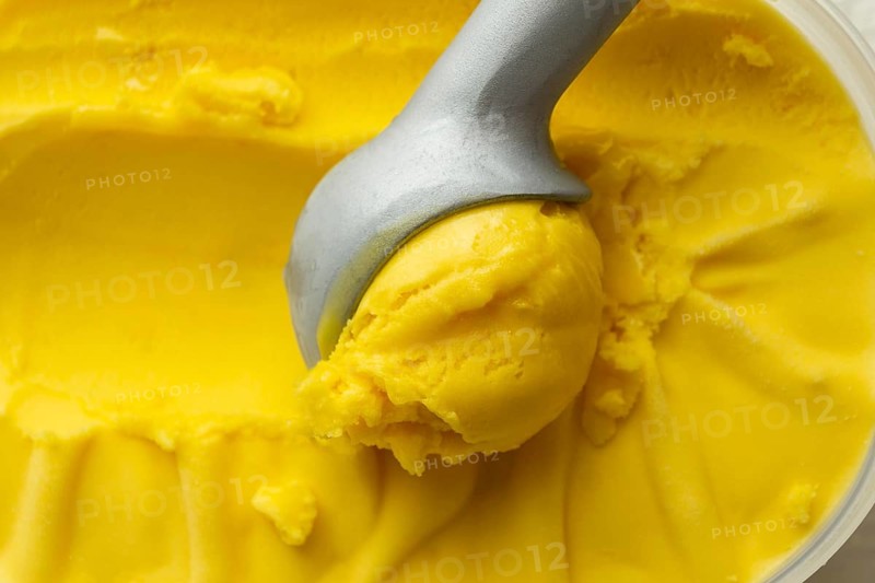Close up ice cream spoon
