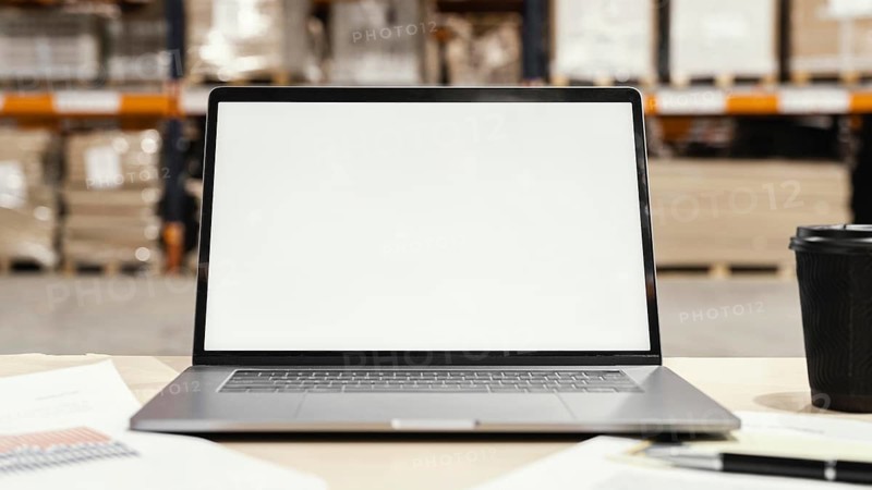 Close up blank laptop screen. High resolution photo