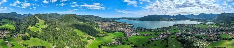 Aerial view, Bad Wiessee and Abwinkl, Tegernsee, Upper Bavaria, Bavaria, Germany, Europe