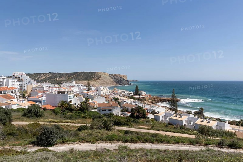 Village view of Praia da Luz, Faro district, Algarve, Portugal, Europe