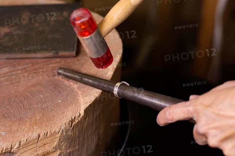 Jeweler hands measuring ring