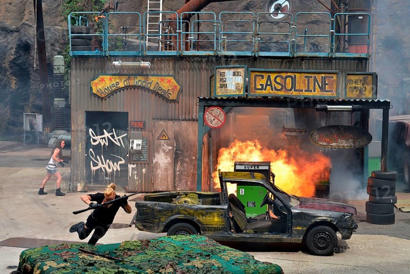 Stunt show, Filmpark Babelsberg, Potsdam, Brandenburg, Germany, Europe