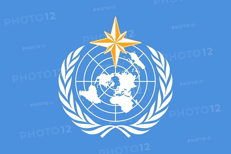 Flag of World Meteorological Organization, Vector illustration