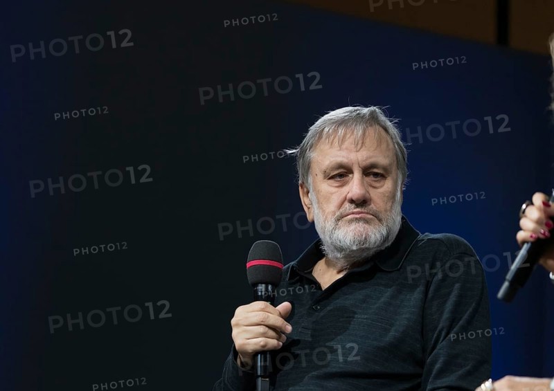FRANKFURT AM MAIN, Germany, October 18 2023: Slavoj Žižek (*1949), on stage at the 75th Frankfurt Book Fair, Europe