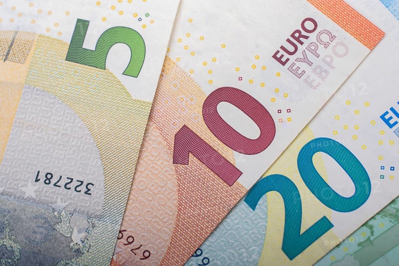 Financial background. Euro banknotes. Business, finance, investment, saving, corruption concept