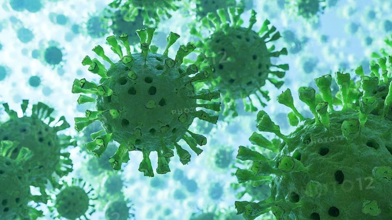 Coronavirus 2019-nCov novel coronavirus concept. Microscope virus close up. 3d rendering