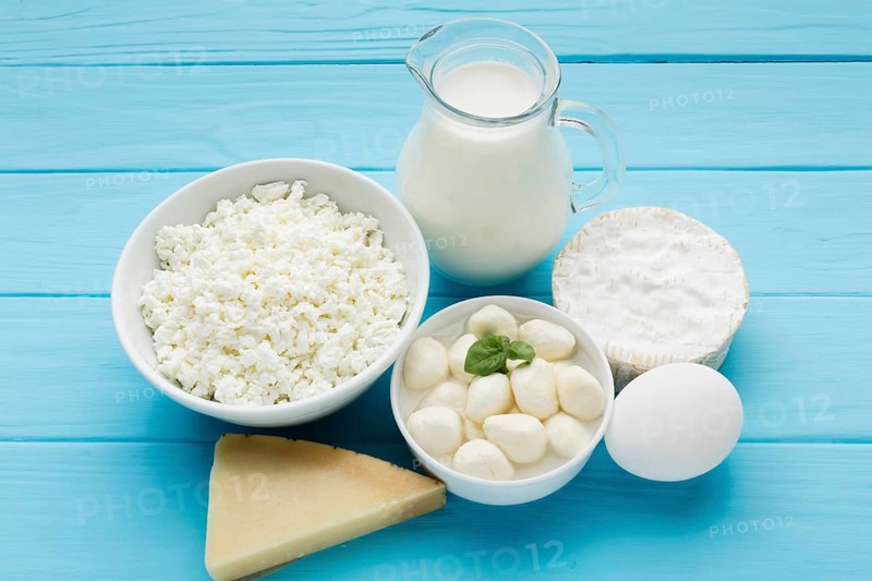 Variety organic cheese with milk