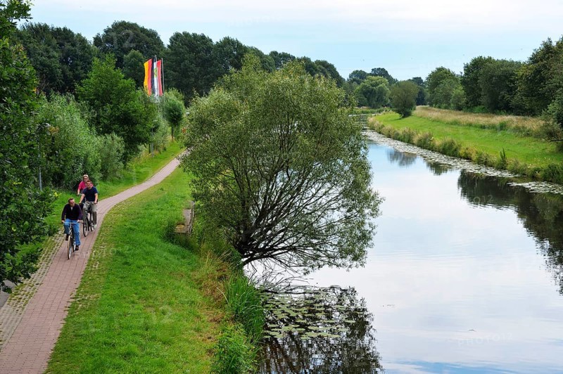 River Vechte, Nordhorn, Lower Saxony, Cycle Route, Germany, Europe