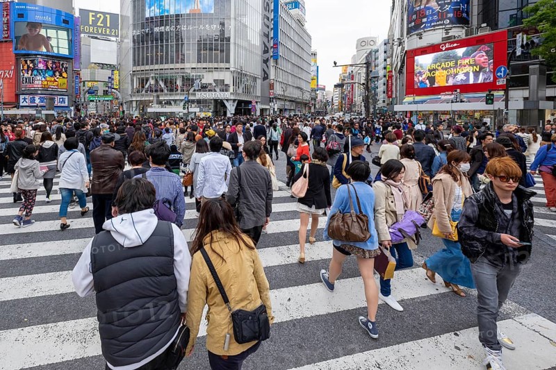 Tokyo Japan. Rush hour at Shibuya crossing