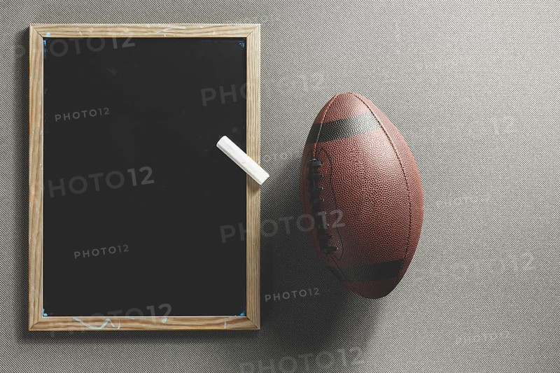 American football ball blackboard