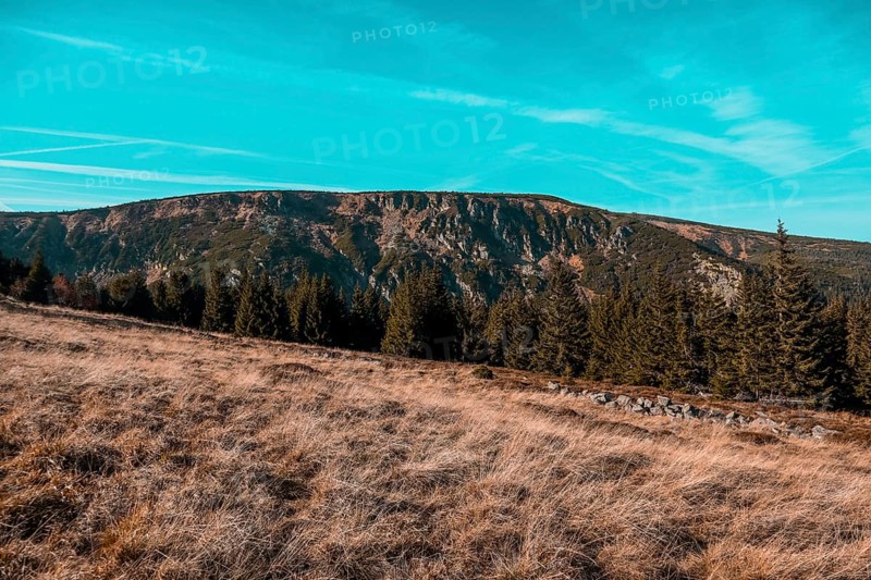 Beautiful view of the mountains in autumn, karpacz, karkonosze, poland